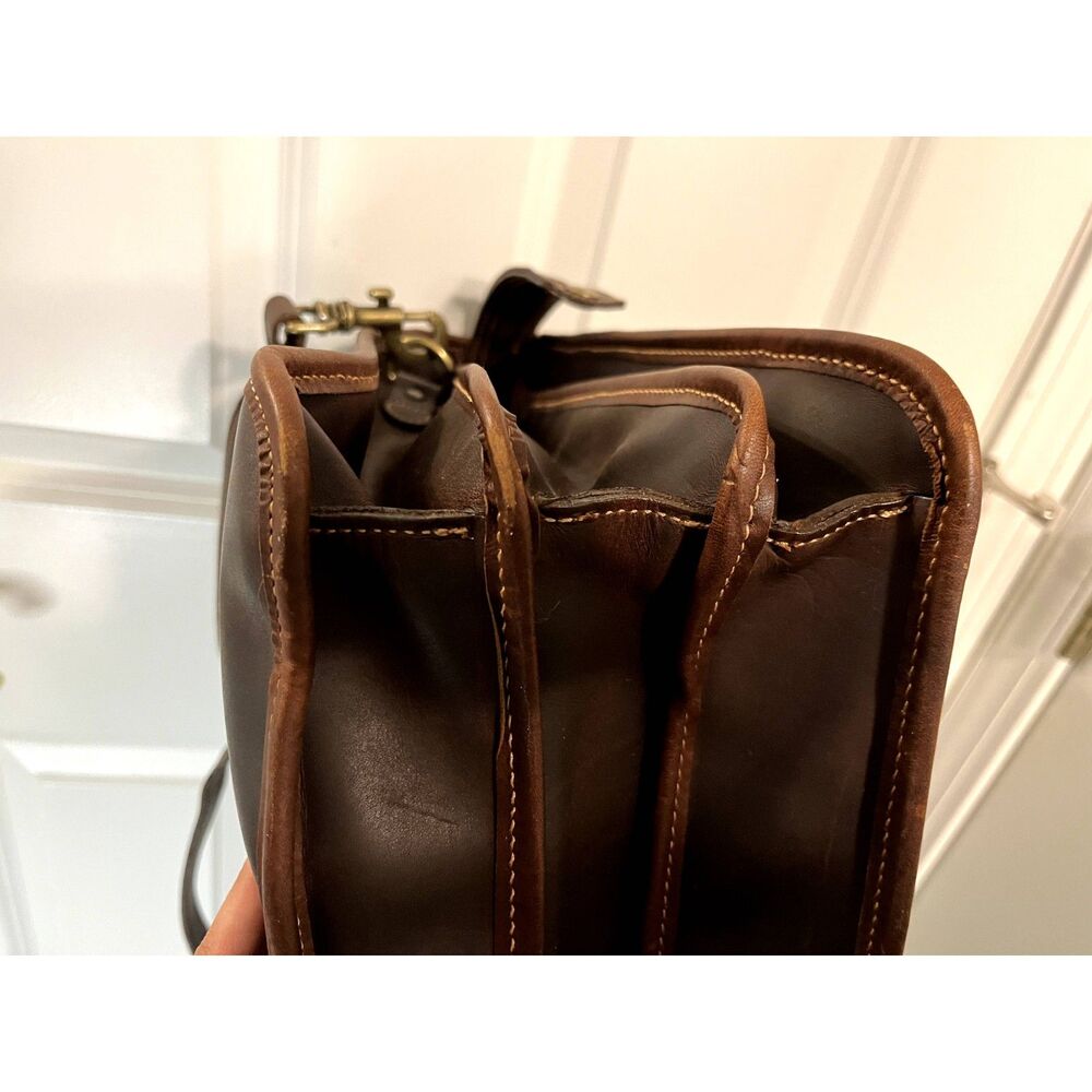 Tusting Levenger Marston Leather Ziptop Briefcase Messenger Bag - Picture 6 of 10